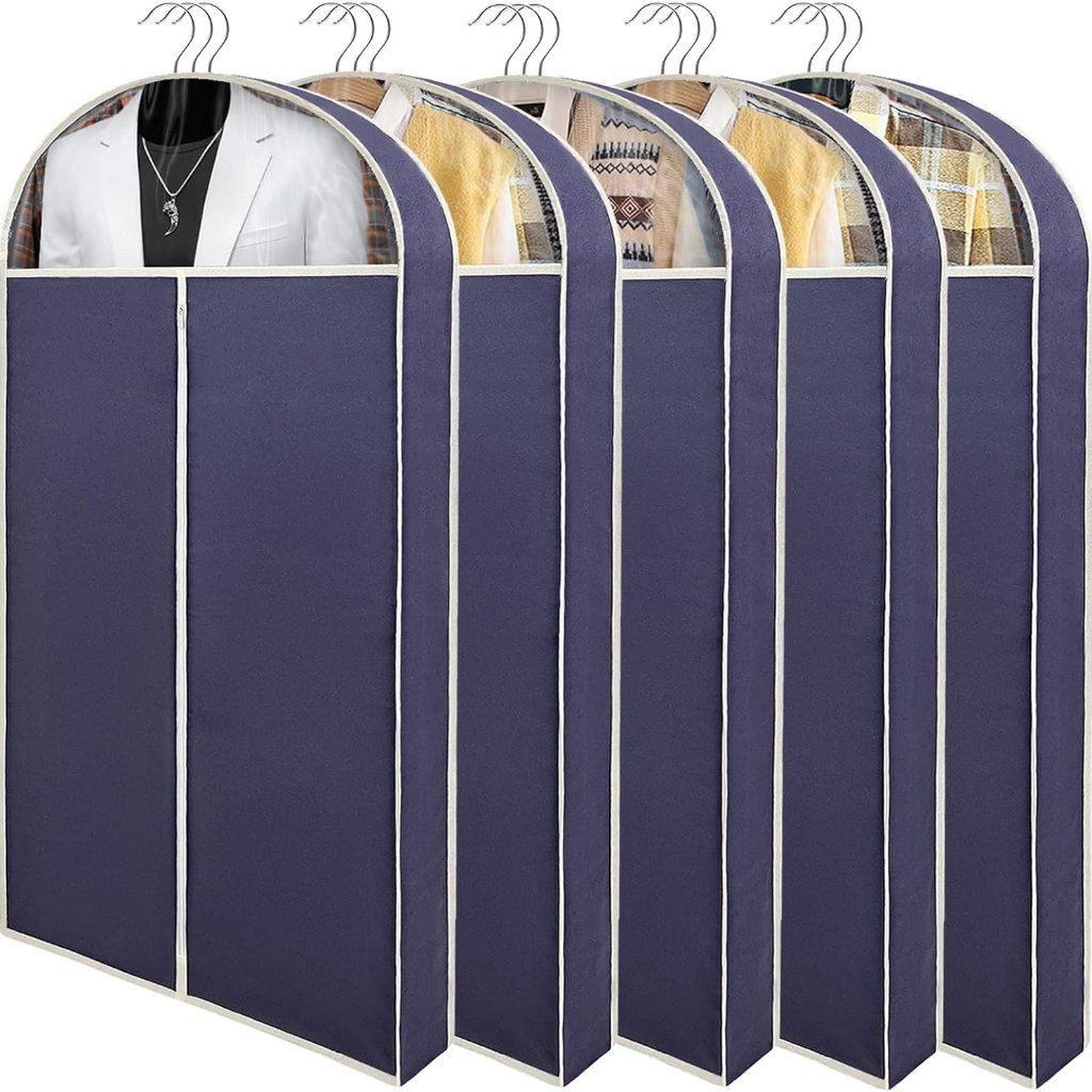 43" Garment Bags For Hanging Clothes5 Pack. Suit Bags For Closet Storage With 4"